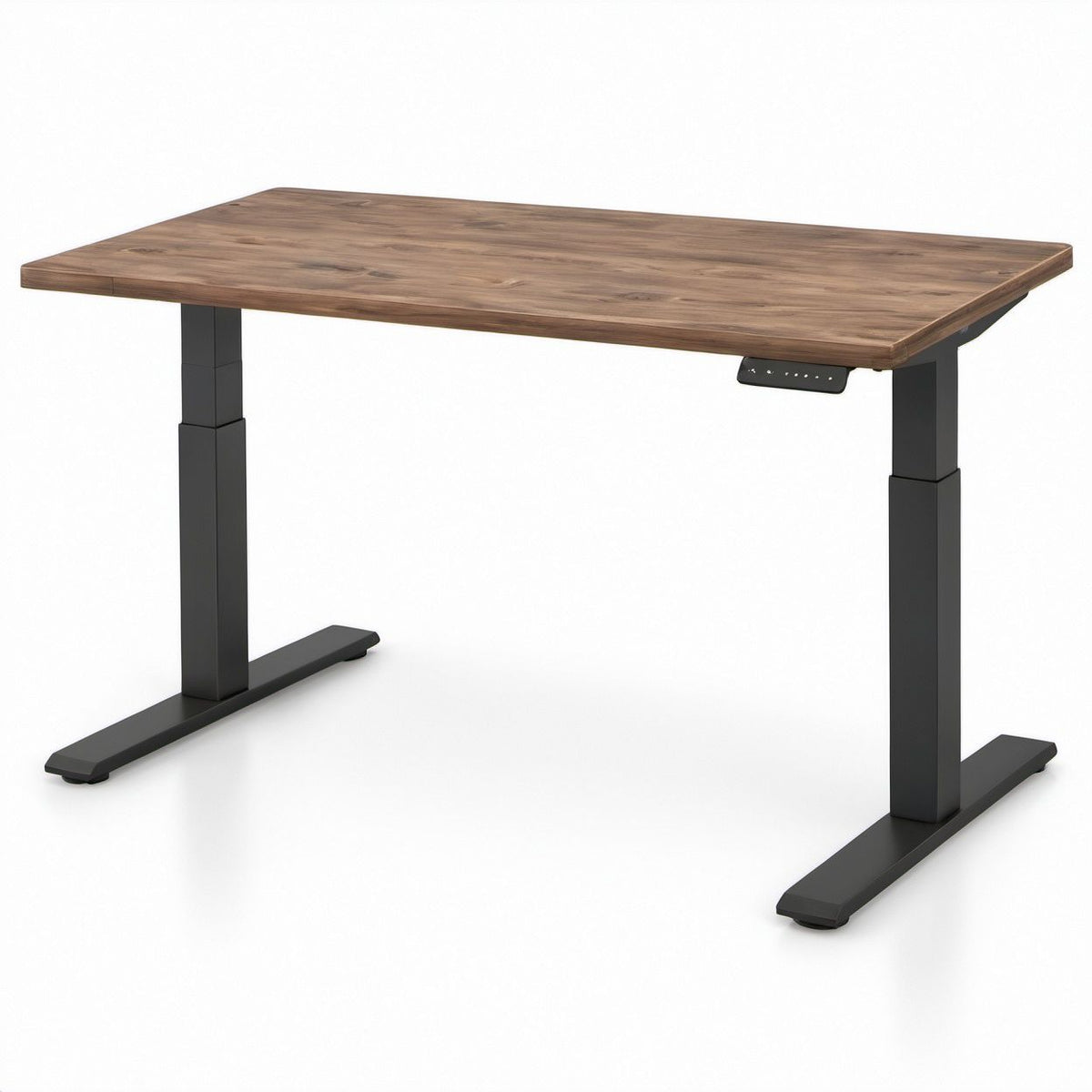 Secretária Elétrica com Altura Regulável Castanho Nogueira e Preto 140 x 70 x 72-120 cm