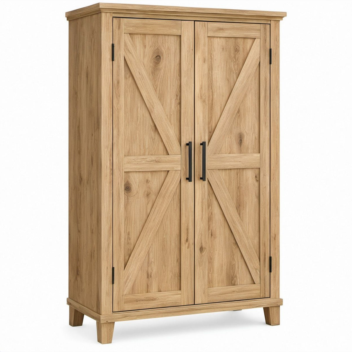 Roupeiro de 2 Portas em MDF Carvalho Natural 100 x 55 x 200 cm