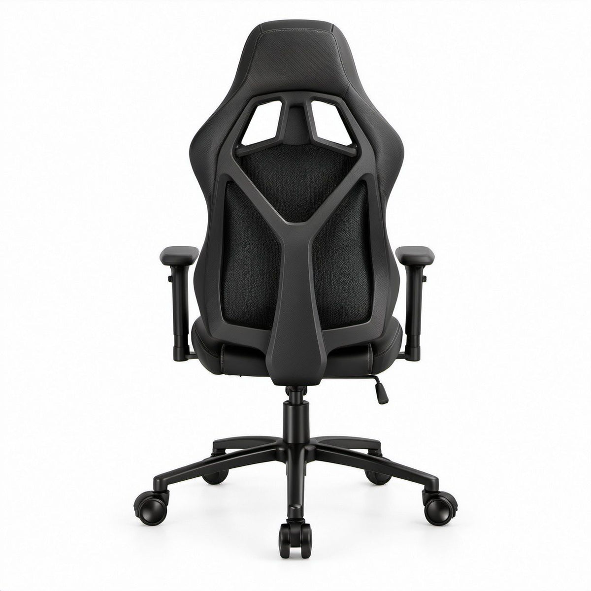 Cadeira Ergonómica Gaming Preta em Poliuretano e Poliéster 68 x 68 x 118-128 cm