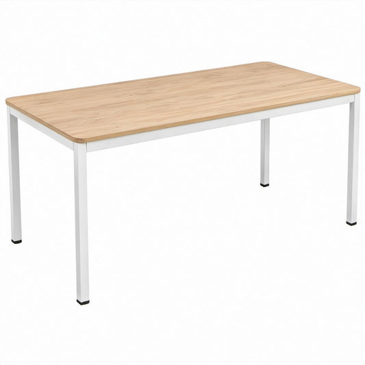 Secretária Retangular para Computador em Carvalho Claro e Branco 120 x 60 x 75 cm