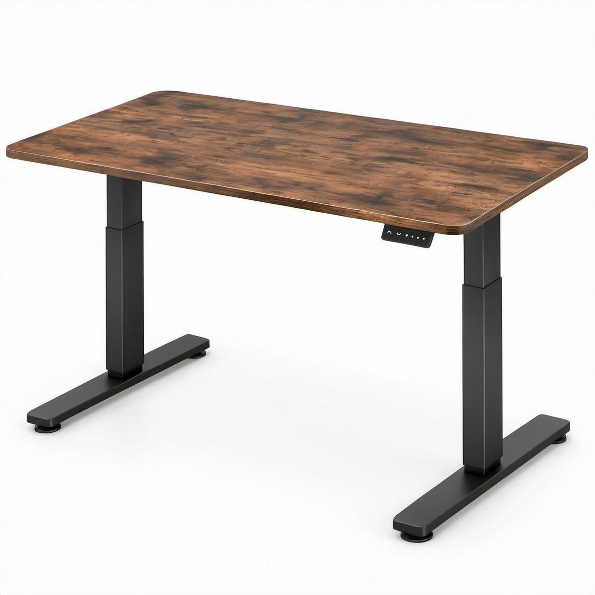 Secretária Elétrica com Altura Ajustável 140 x 70 cm Castanho Escuro e Preto